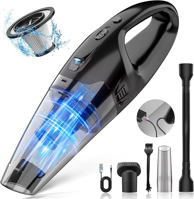 WADEO Handheld Vacuum Cordless 9000Pa (3‑in‑1)